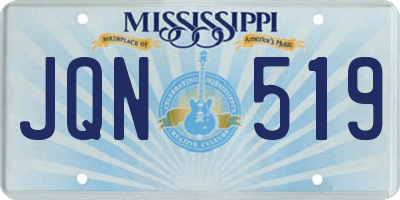 MS license plate JQN519