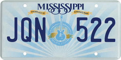 MS license plate JQN522