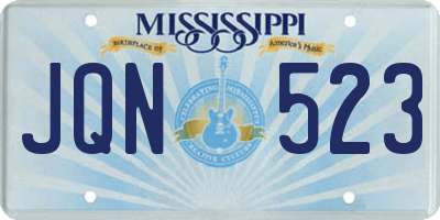 MS license plate JQN523