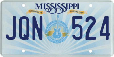 MS license plate JQN524