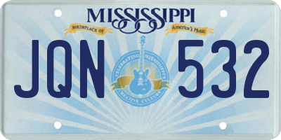 MS license plate JQN532