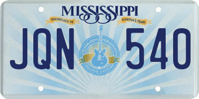 MS license plate JQN540