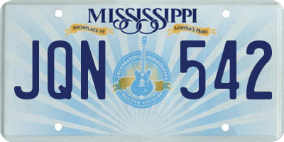 MS license plate JQN542
