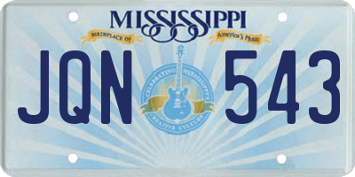 MS license plate JQN543