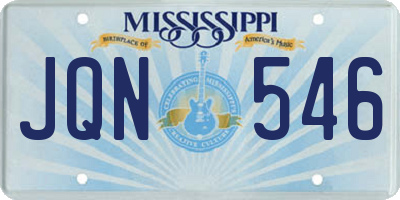 MS license plate JQN546