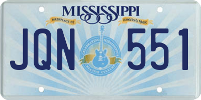 MS license plate JQN551