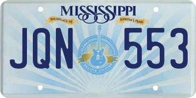 MS license plate JQN553