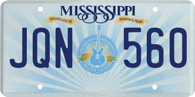 MS license plate JQN560