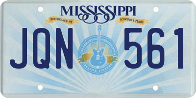 MS license plate JQN561