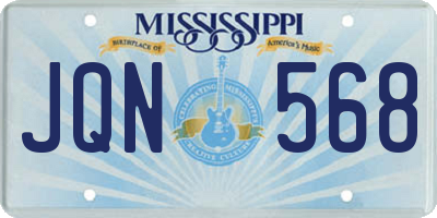 MS license plate JQN568