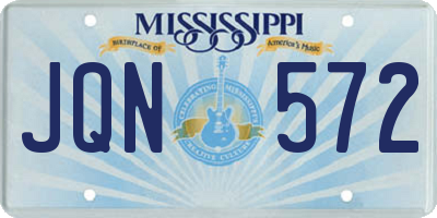 MS license plate JQN572