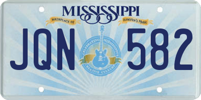 MS license plate JQN582