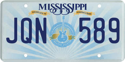 MS license plate JQN589