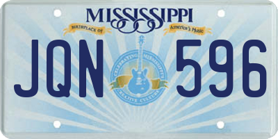 MS license plate JQN596