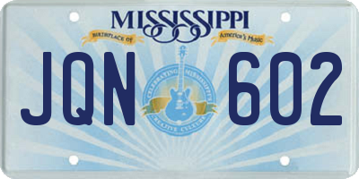 MS license plate JQN602