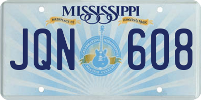 MS license plate JQN608