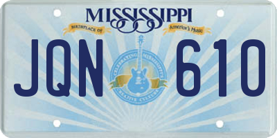 MS license plate JQN610