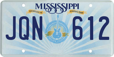 MS license plate JQN612