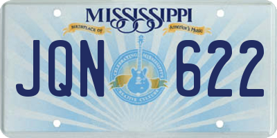 MS license plate JQN622