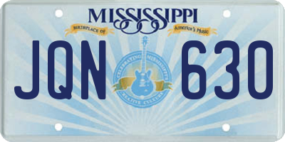 MS license plate JQN630