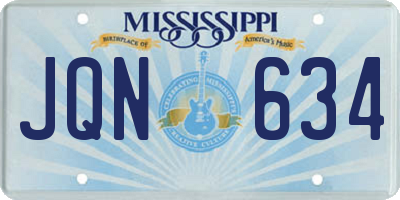 MS license plate JQN634