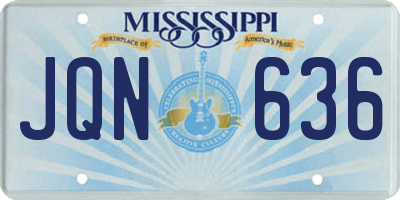 MS license plate JQN636
