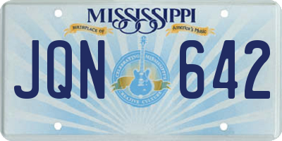 MS license plate JQN642