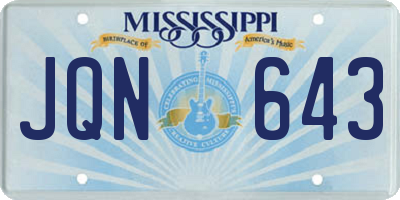 MS license plate JQN643