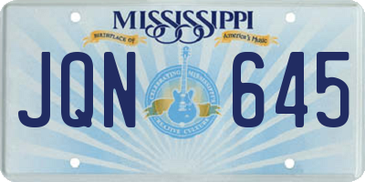 MS license plate JQN645