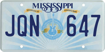 MS license plate JQN647