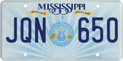 MS license plate JQN650