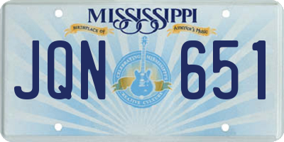 MS license plate JQN651