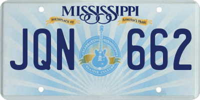MS license plate JQN662
