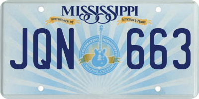 MS license plate JQN663
