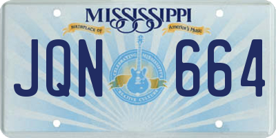 MS license plate JQN664