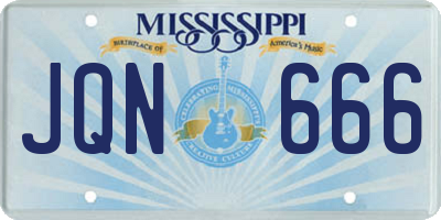 MS license plate JQN666