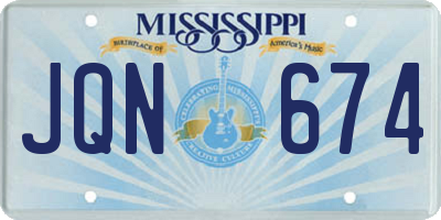 MS license plate JQN674