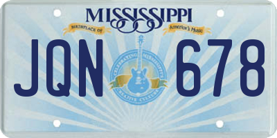 MS license plate JQN678