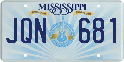 MS license plate JQN681