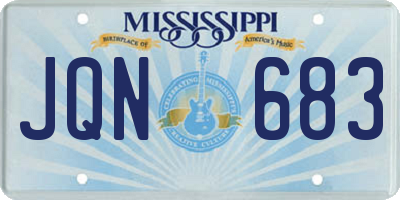 MS license plate JQN683