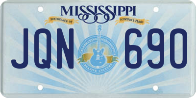 MS license plate JQN690