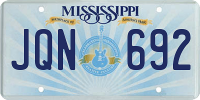 MS license plate JQN692