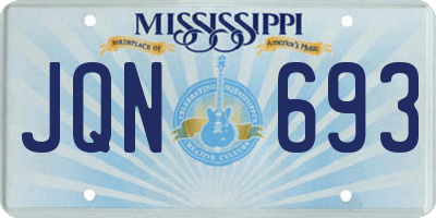 MS license plate JQN693