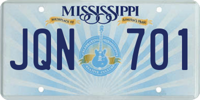 MS license plate JQN701