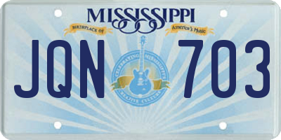 MS license plate JQN703