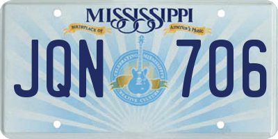 MS license plate JQN706