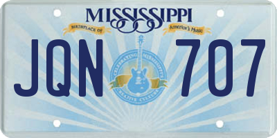 MS license plate JQN707