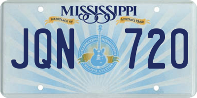 MS license plate JQN720