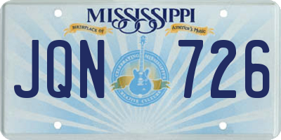 MS license plate JQN726