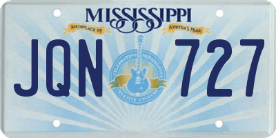 MS license plate JQN727